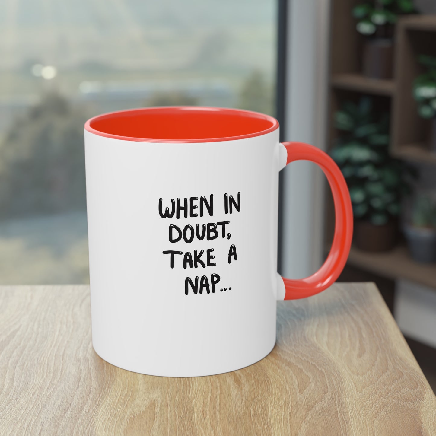 Mug - Funny Sleeping Black Cat 'When in Doubt, Take a Nap"