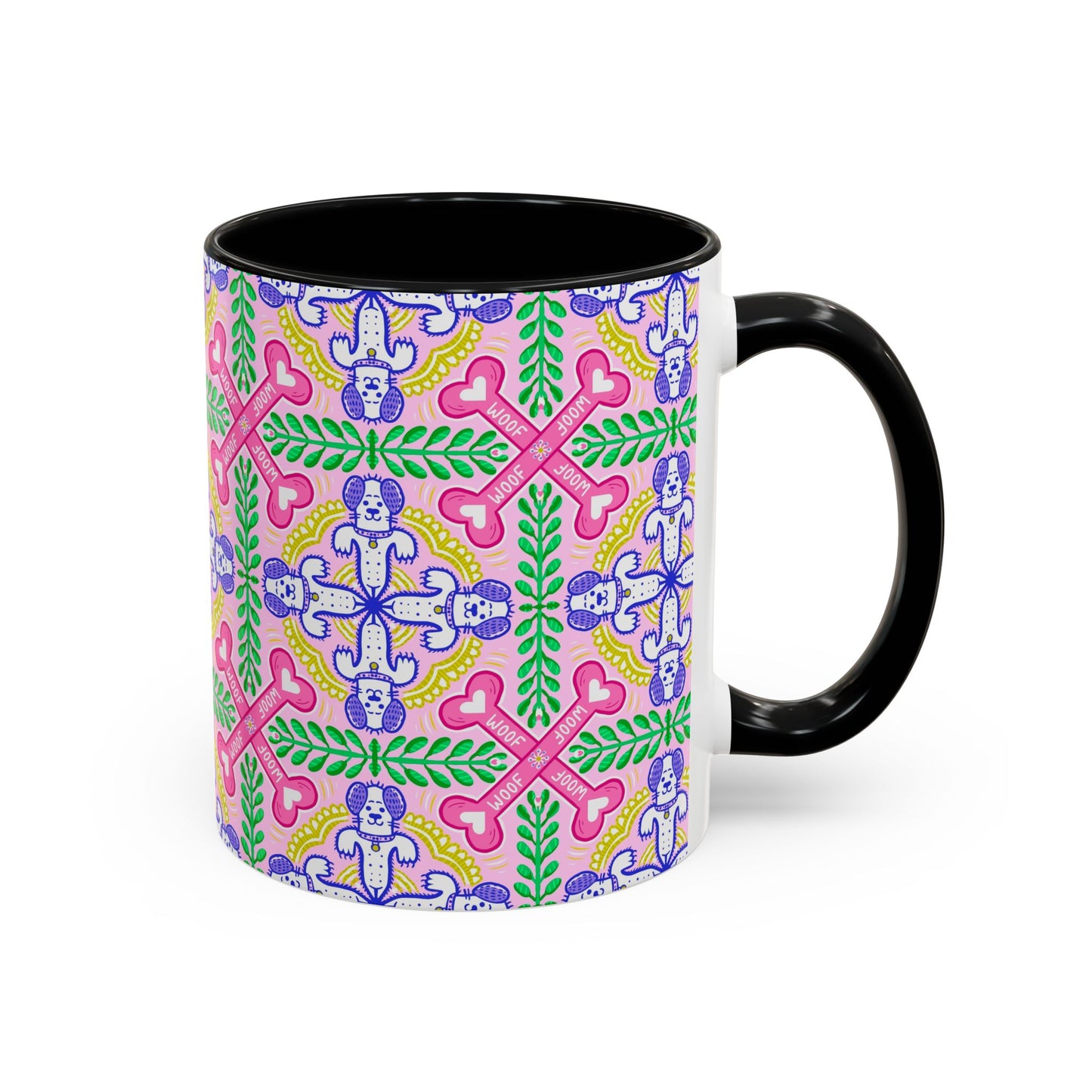Mug - Dog Theme Repeat Pattern Accent Coffee Mug (11, 15oz)