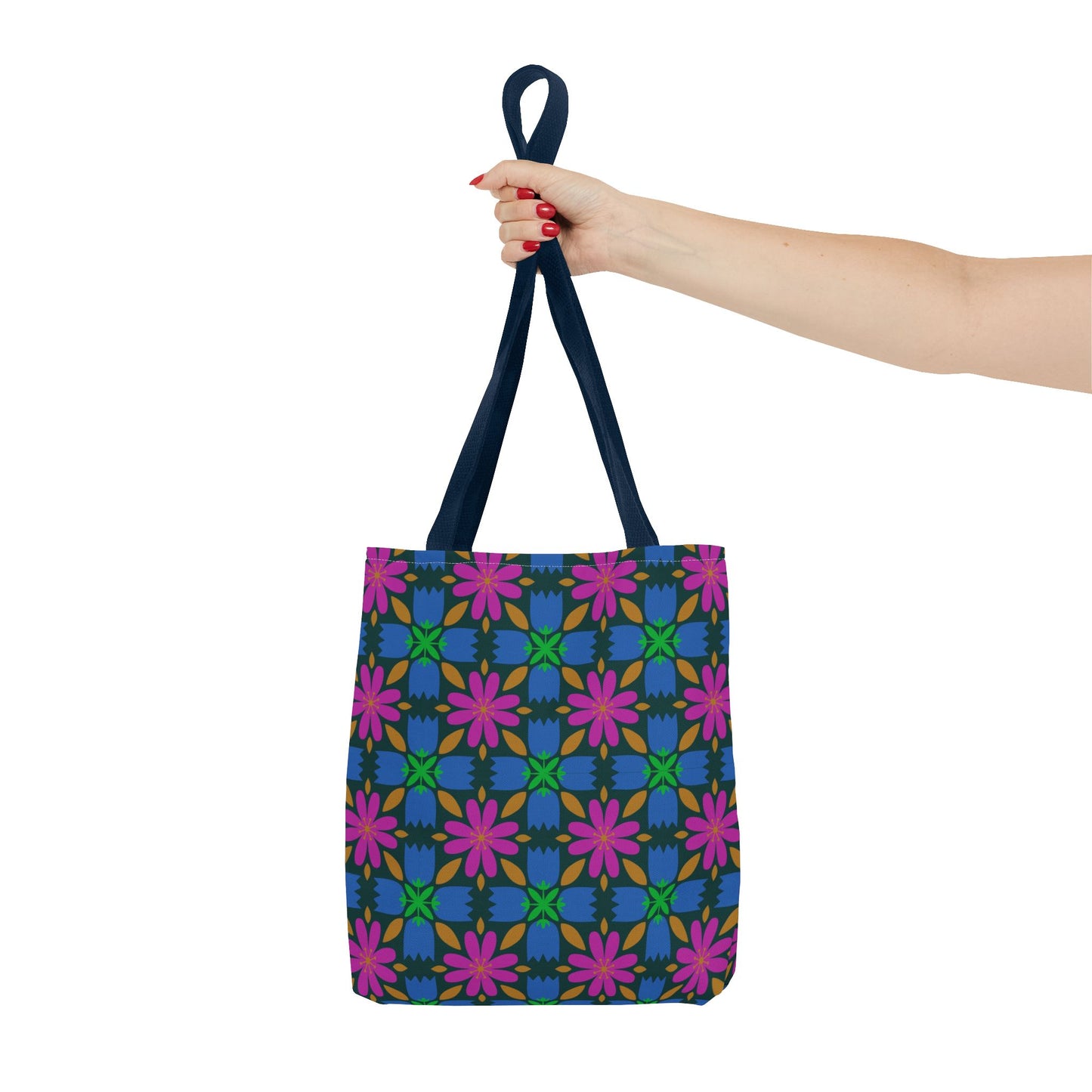 Floral Tote Bag - 70s Inspired Pattern