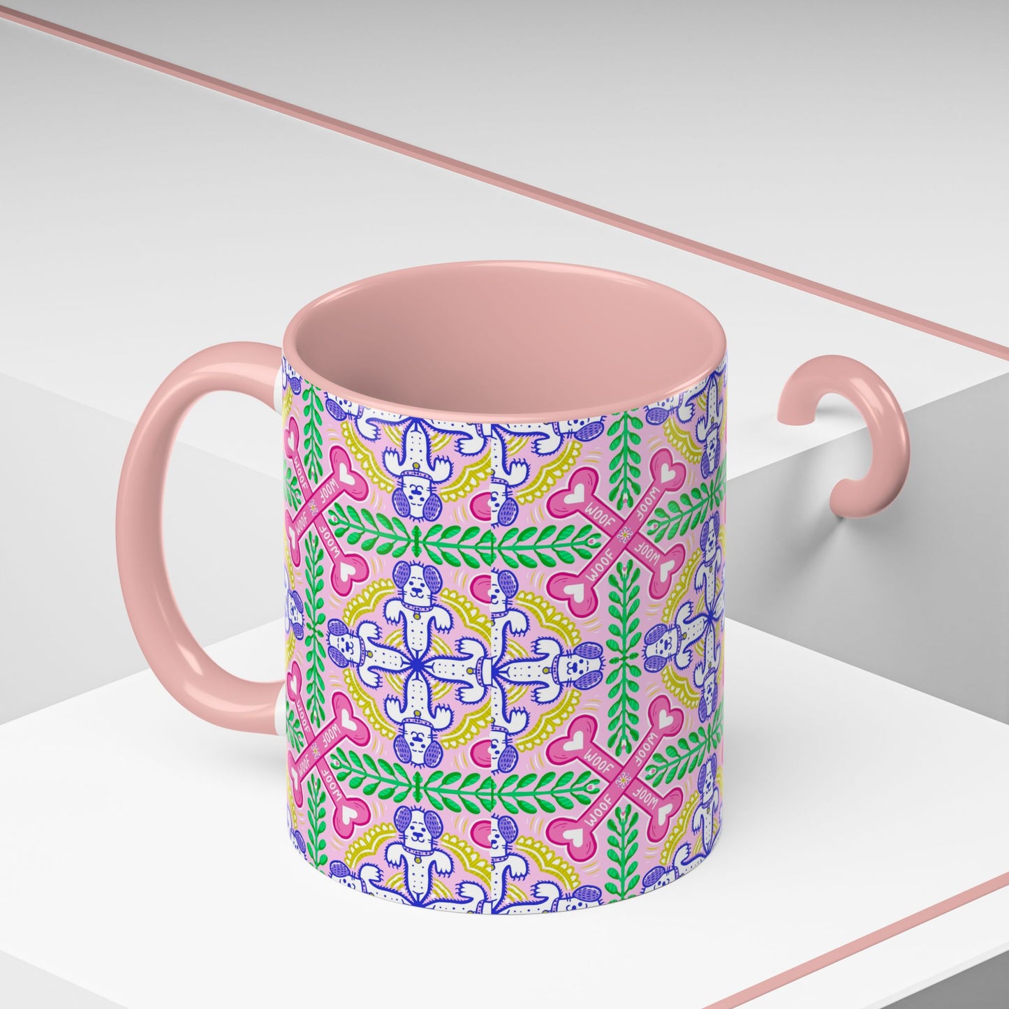 Mug - Dog Theme Repeat Pattern Accent Coffee Mug (11, 15oz)