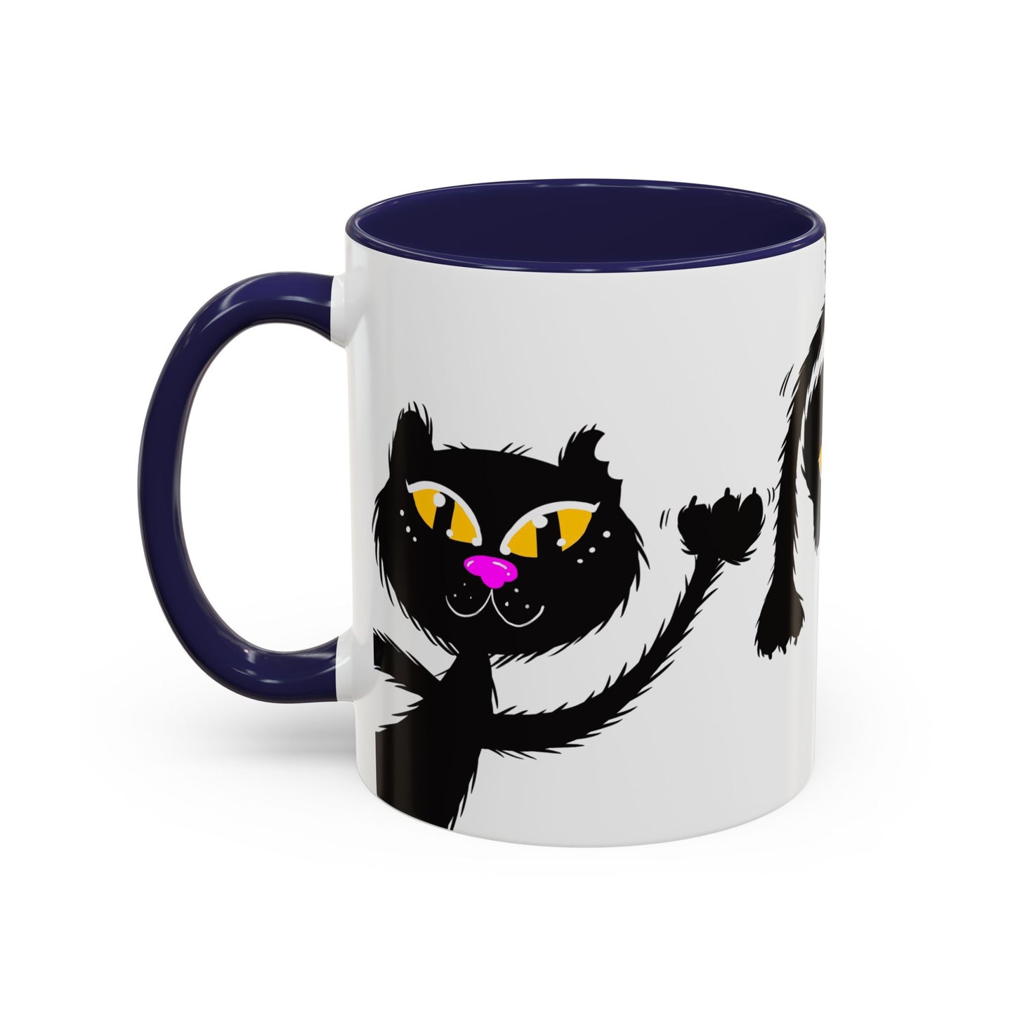 Coffee Mug - Three Black Cats Comic Style Design