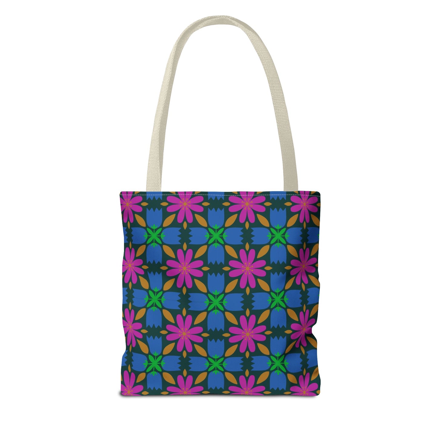 Floral Tote Bag - 70s Inspired Pattern
