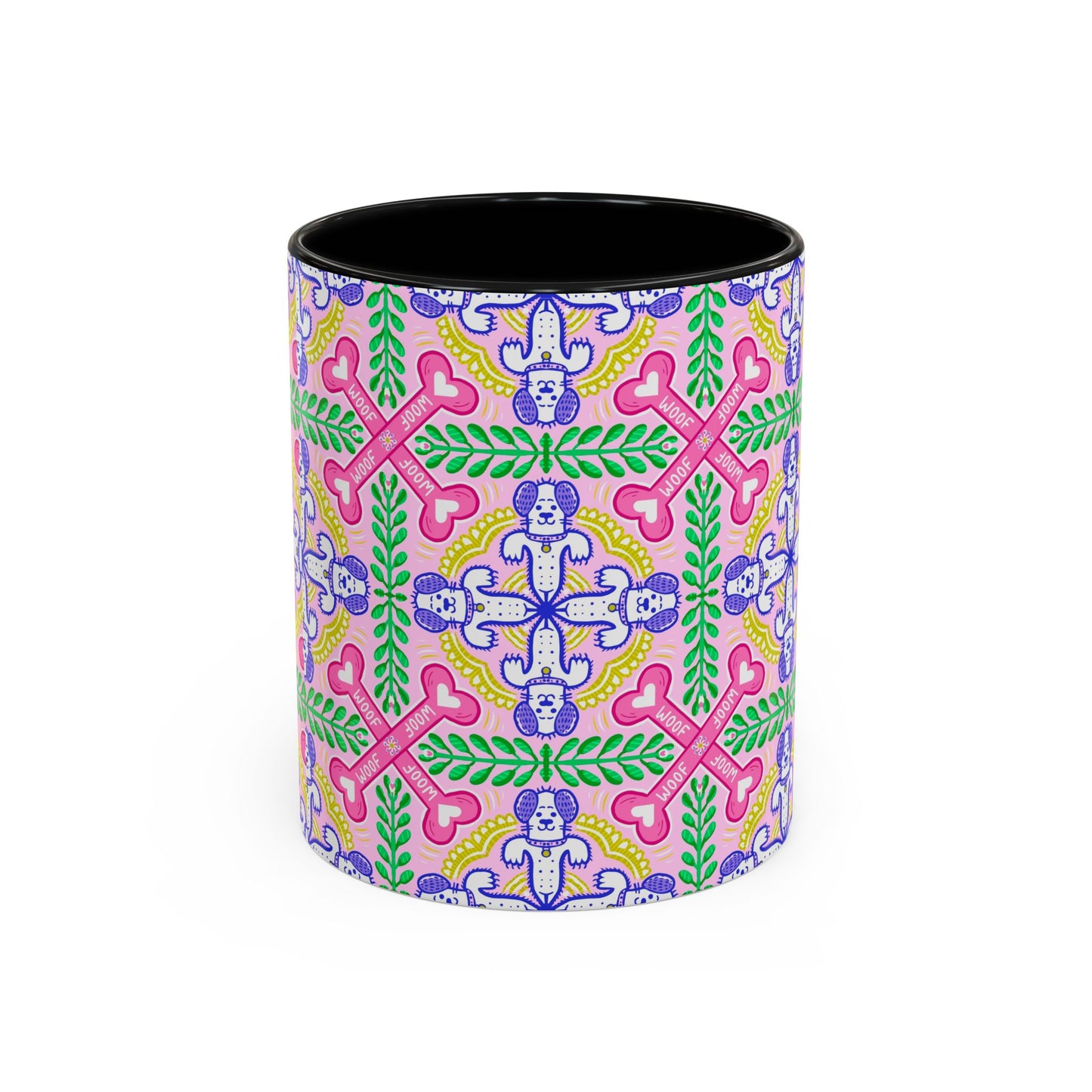 Mug - Dog Theme Repeat Pattern Accent Coffee Mug (11, 15oz)