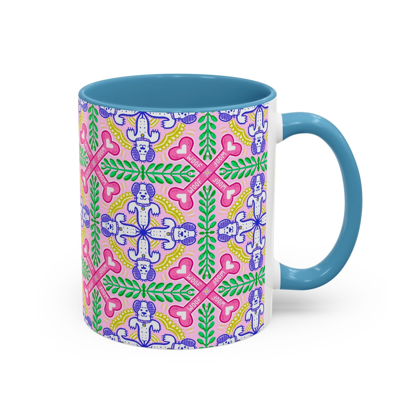 Mug - Dog Theme Repeat Pattern Accent Coffee Mug (11, 15oz)