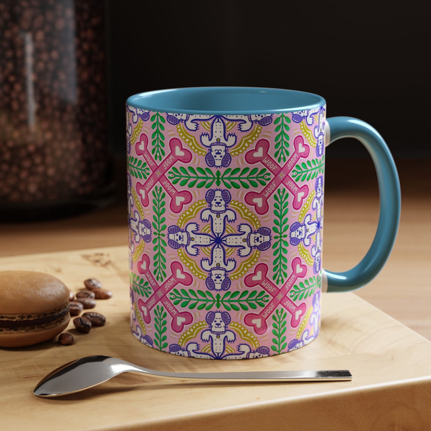 Mug - Dog Theme Repeat Pattern Accent Coffee Mug (11, 15oz)