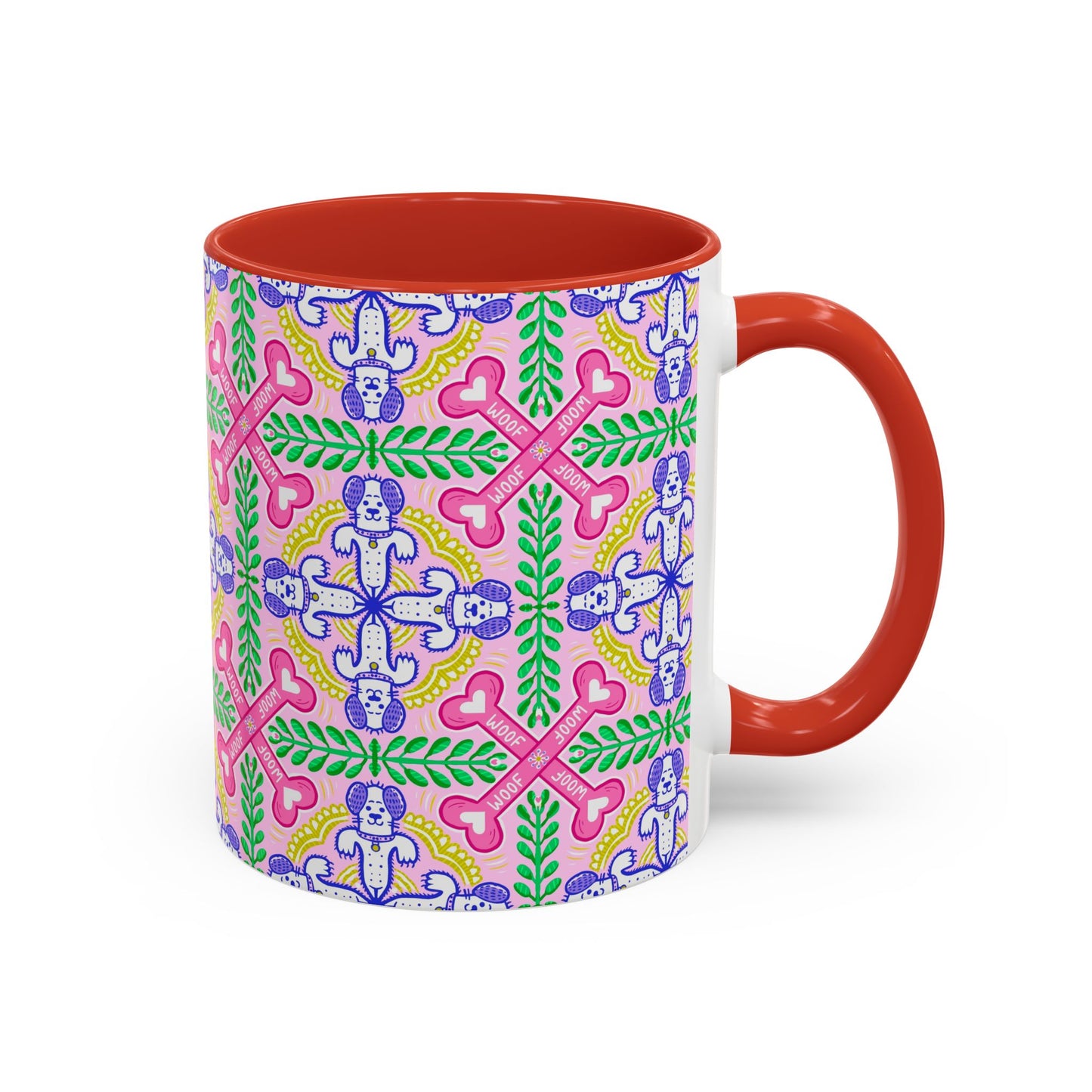 Mug - Dog Theme Repeat Pattern Accent Coffee Mug (11, 15oz)