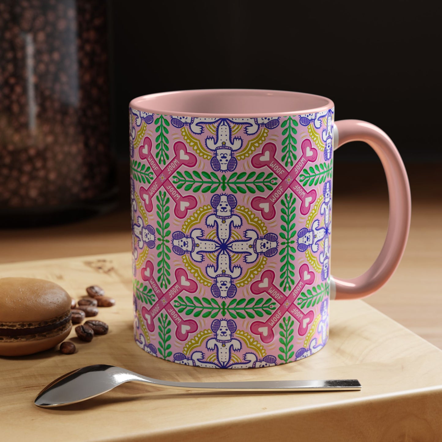 Mug - Dog Theme Repeat Pattern Accent Coffee Mug (11, 15oz)