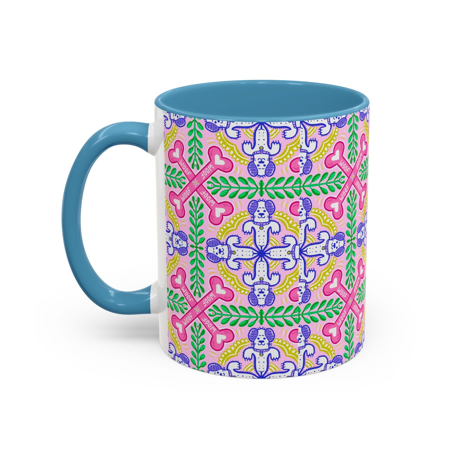 Mug - Dog Theme Repeat Pattern Accent Coffee Mug (11, 15oz)