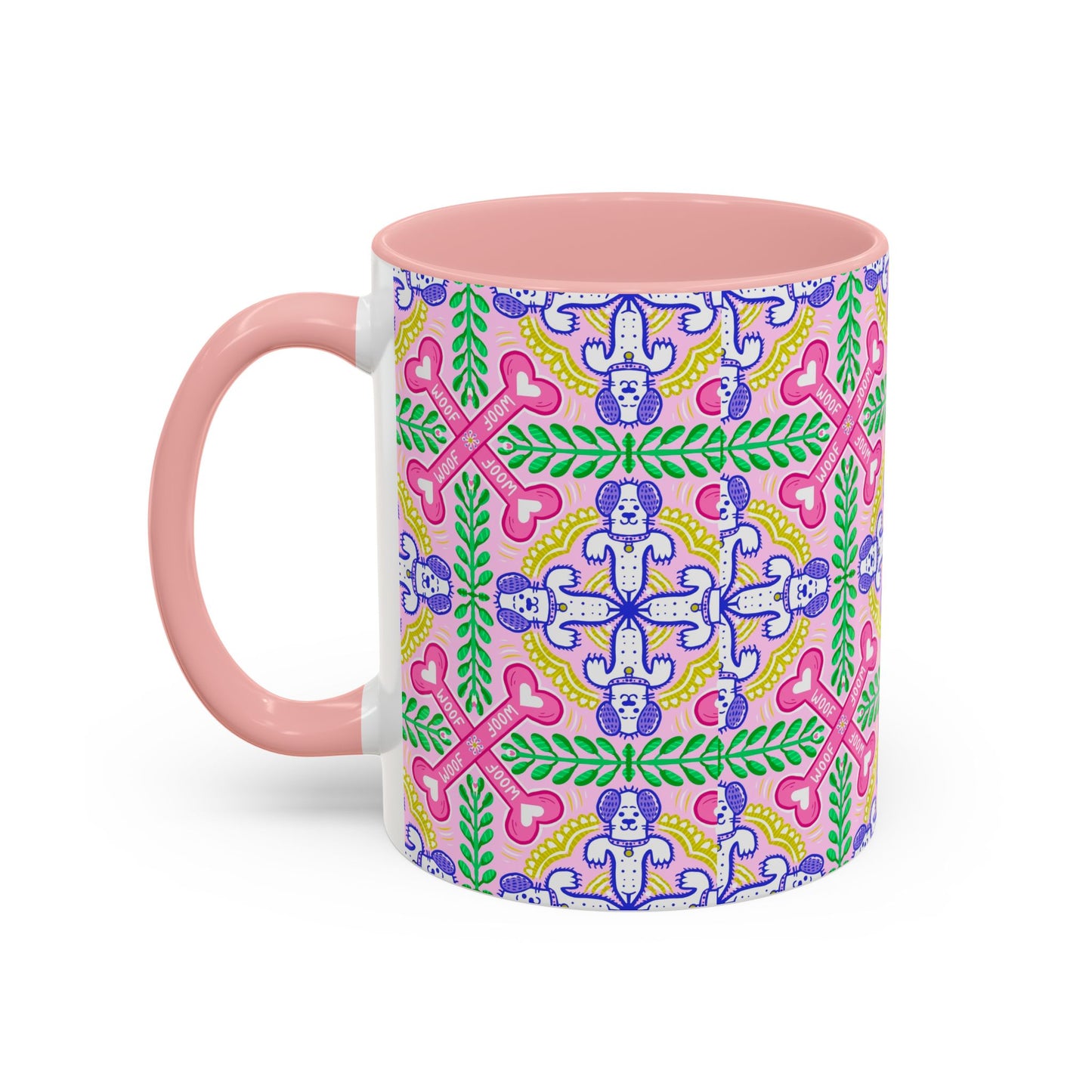 Mug - Dog Theme Repeat Pattern Accent Coffee Mug (11, 15oz)