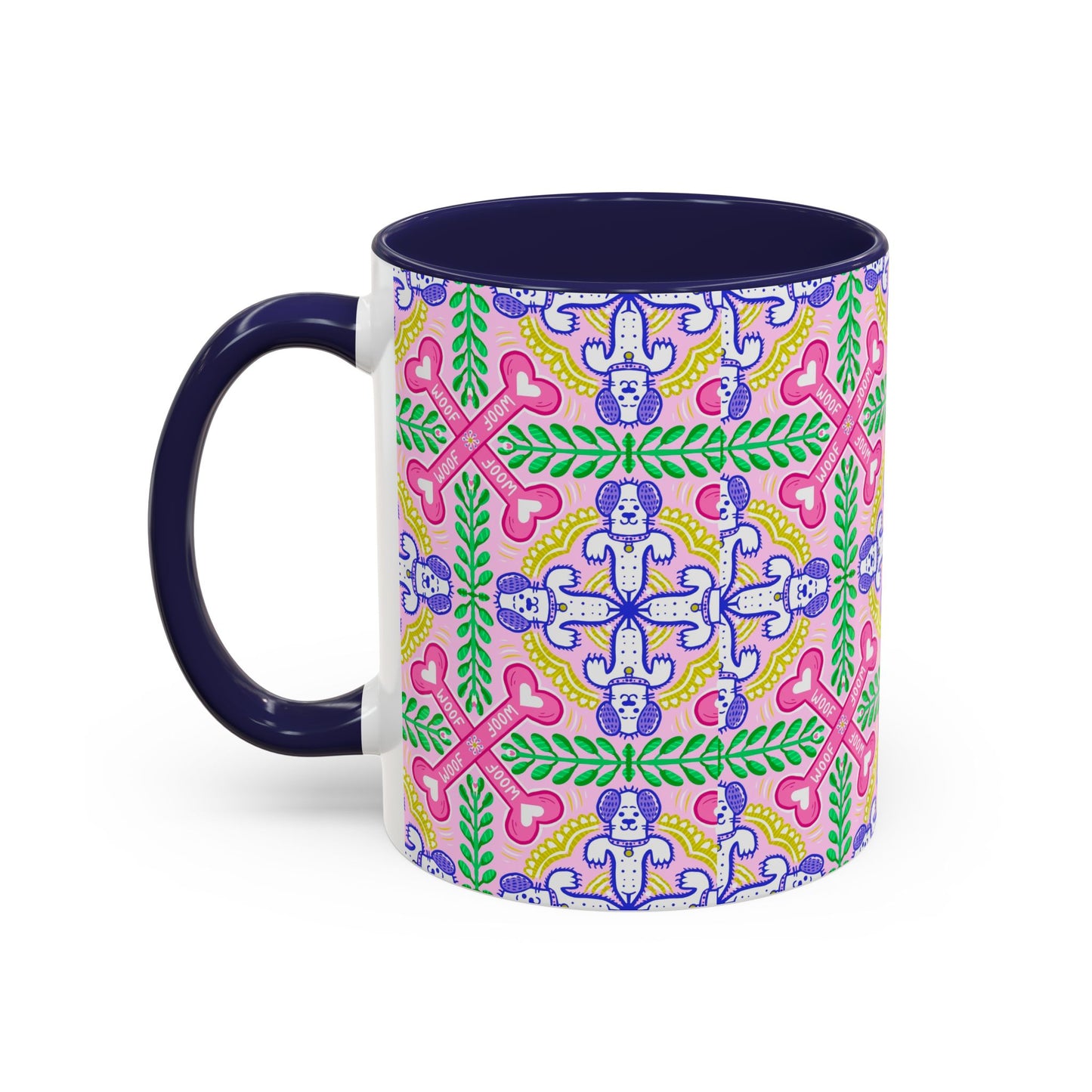 Mug - Dog Theme Repeat Pattern Accent Coffee Mug (11, 15oz)