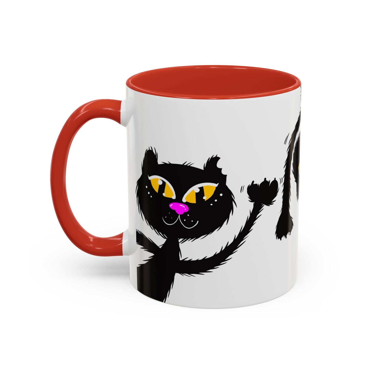 Coffee Mug - Three Black Cats Comic Style Design