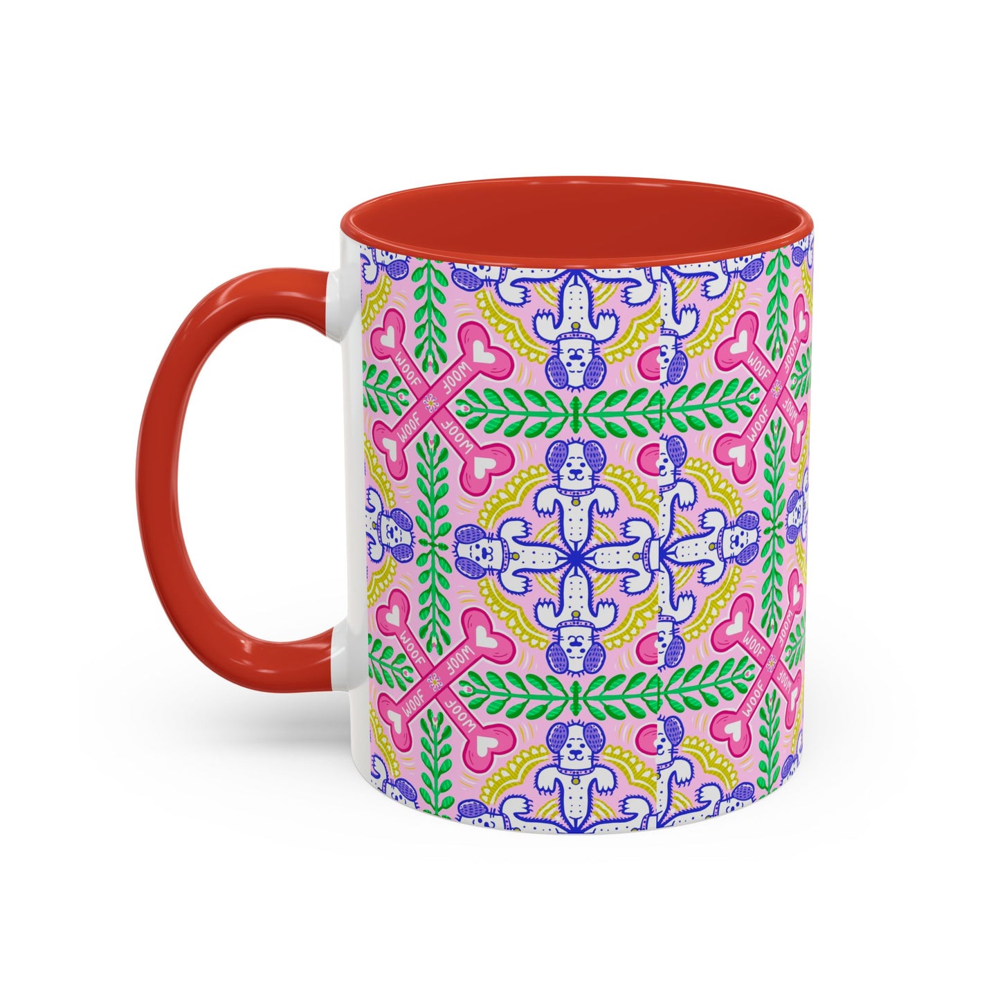 Mug - Dog Theme Repeat Pattern Accent Coffee Mug (11, 15oz)