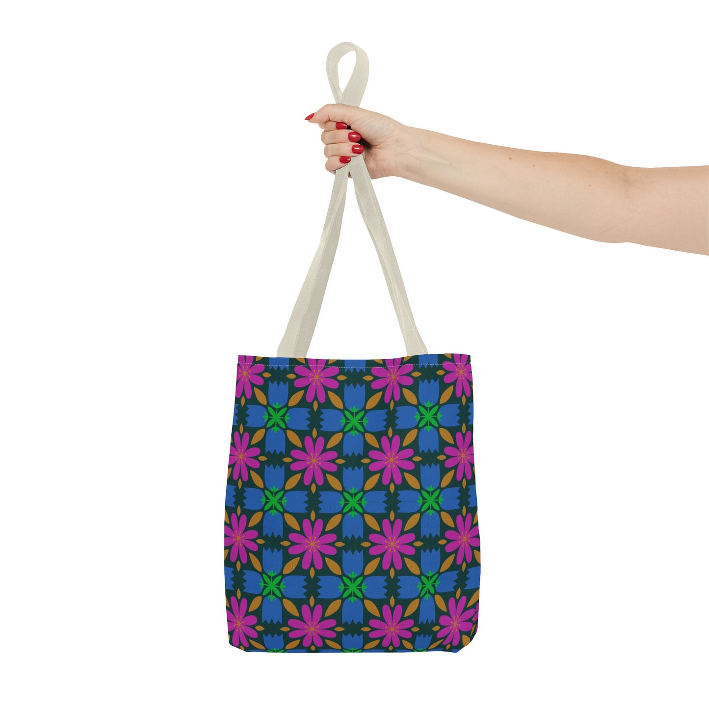 Floral Tote Bag - 70s Inspired Pattern