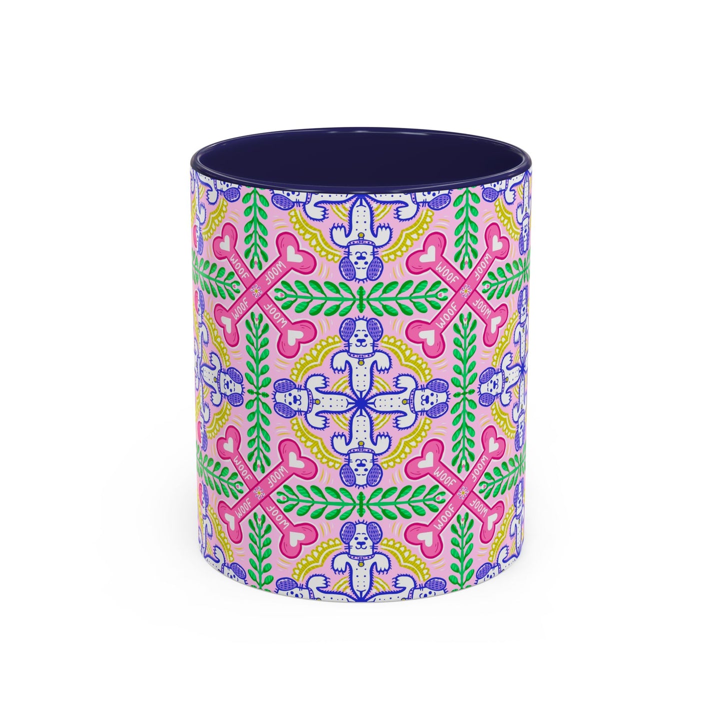 Mug - Dog Theme Repeat Pattern Accent Coffee Mug (11, 15oz)