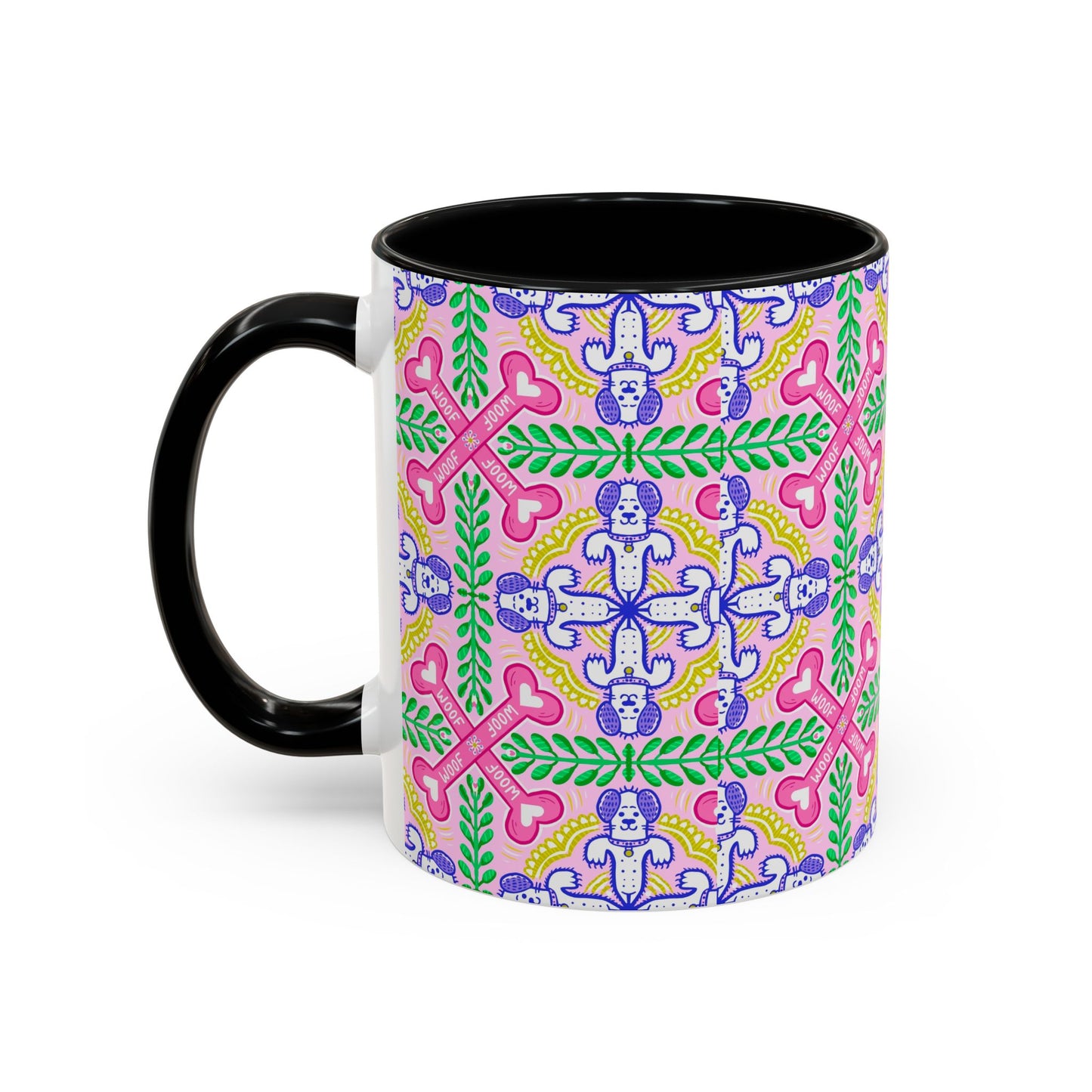 Mug - Dog Theme Repeat Pattern Accent Coffee Mug (11, 15oz)