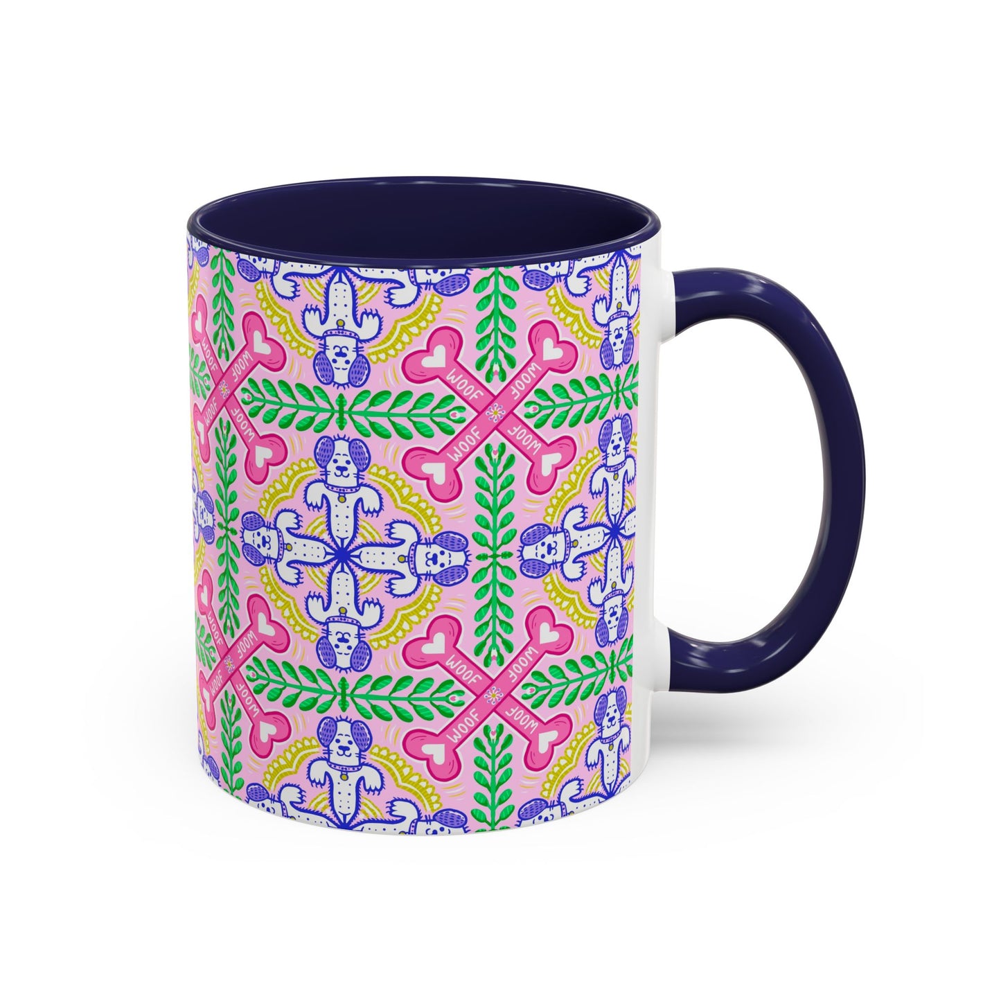 Mug - Dog Theme Repeat Pattern Accent Coffee Mug (11, 15oz)
