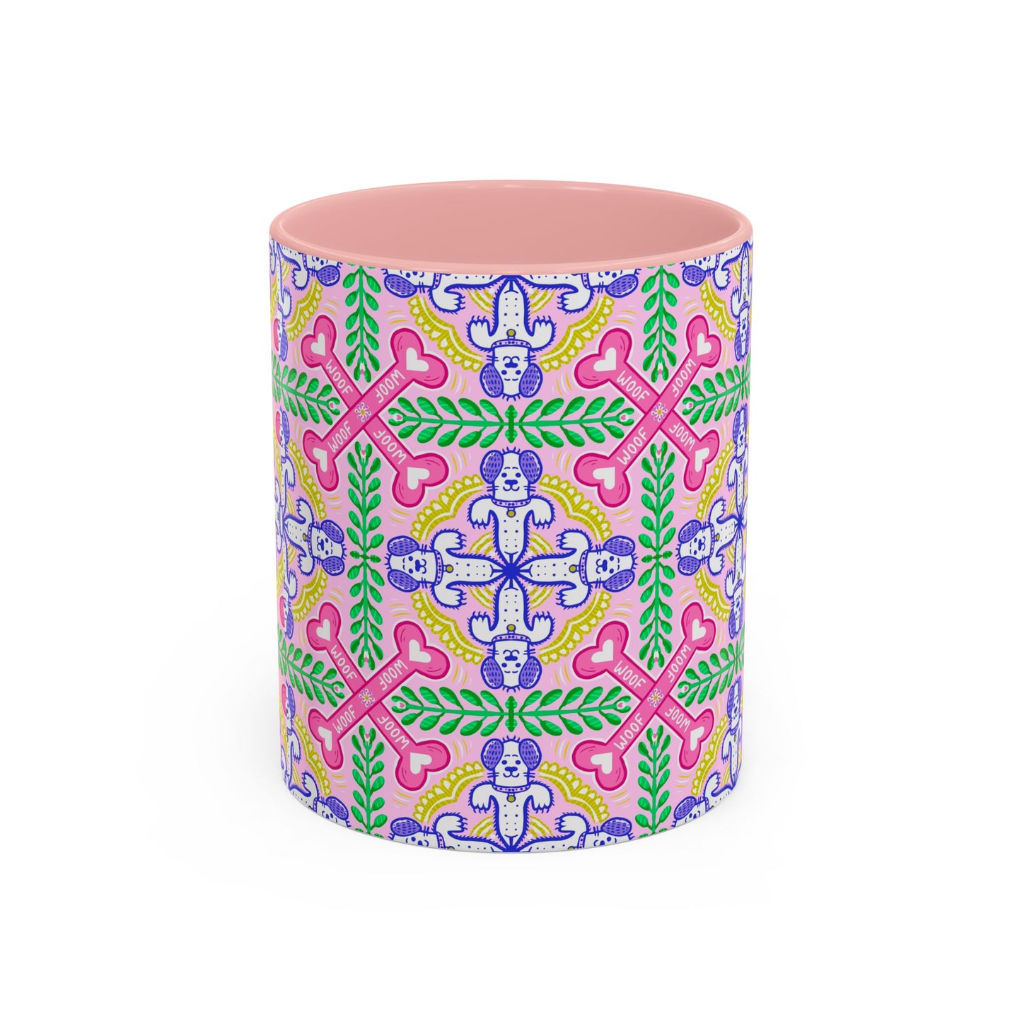Mug - Dog Theme Repeat Pattern Accent Coffee Mug (11, 15oz)
