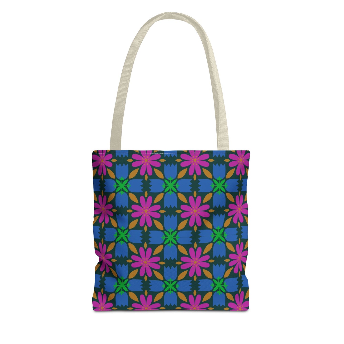 Floral Tote Bag - 70s Inspired Pattern