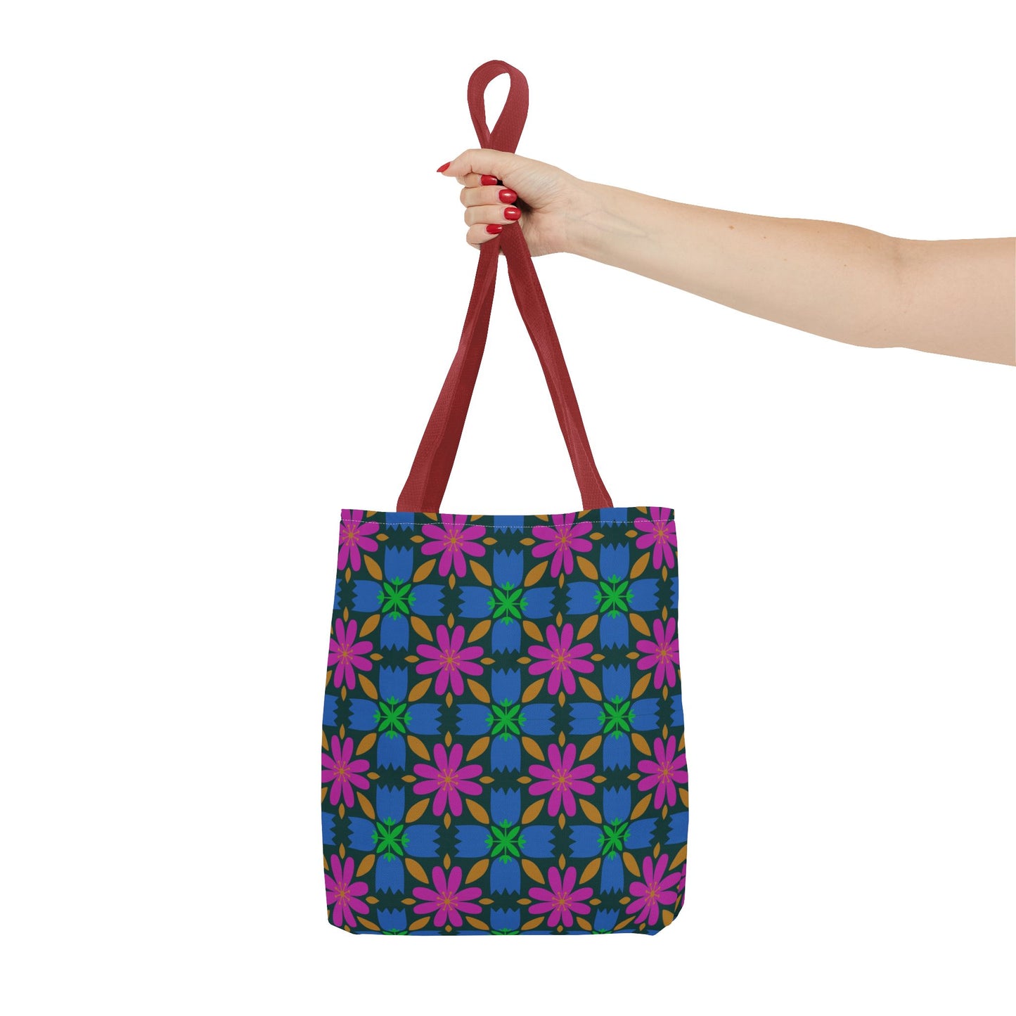 Floral Tote Bag - 70s Inspired Pattern