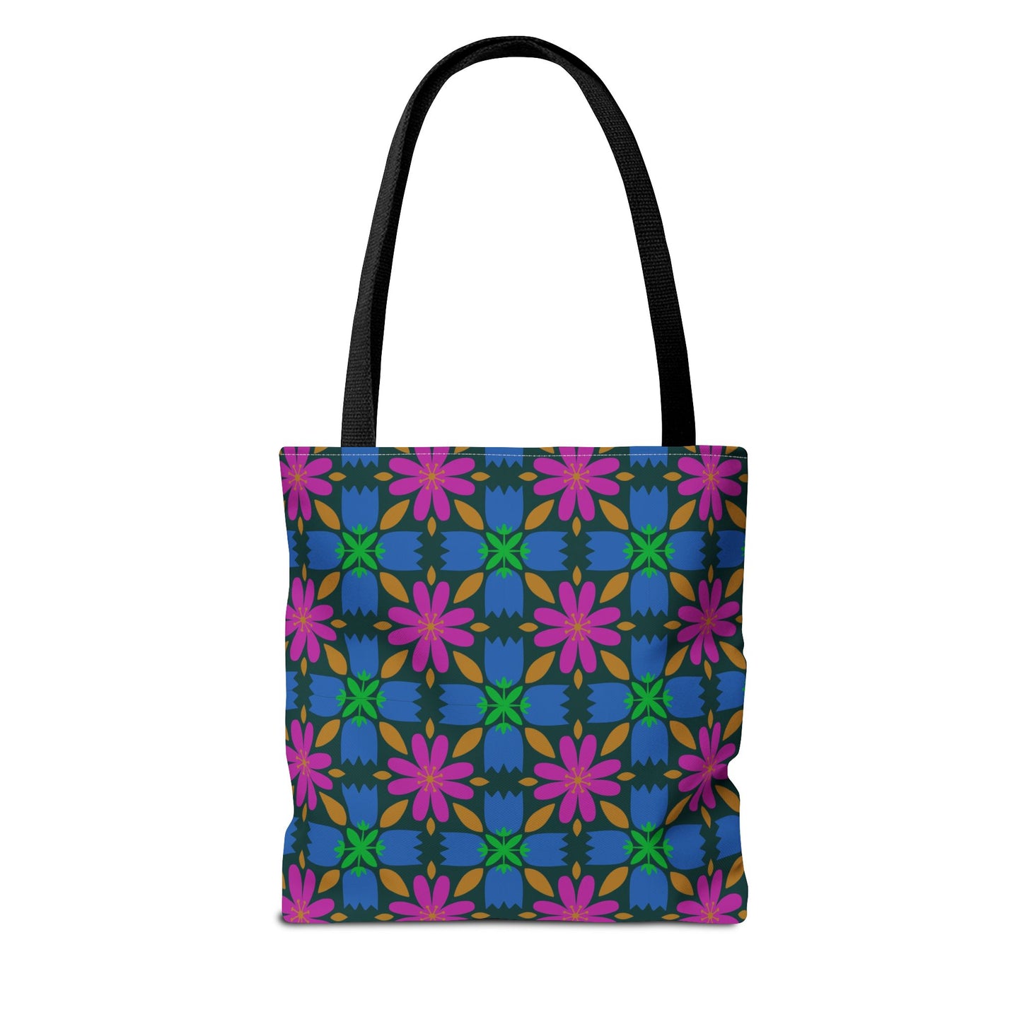 Floral Tote Bag - 70s Inspired Pattern