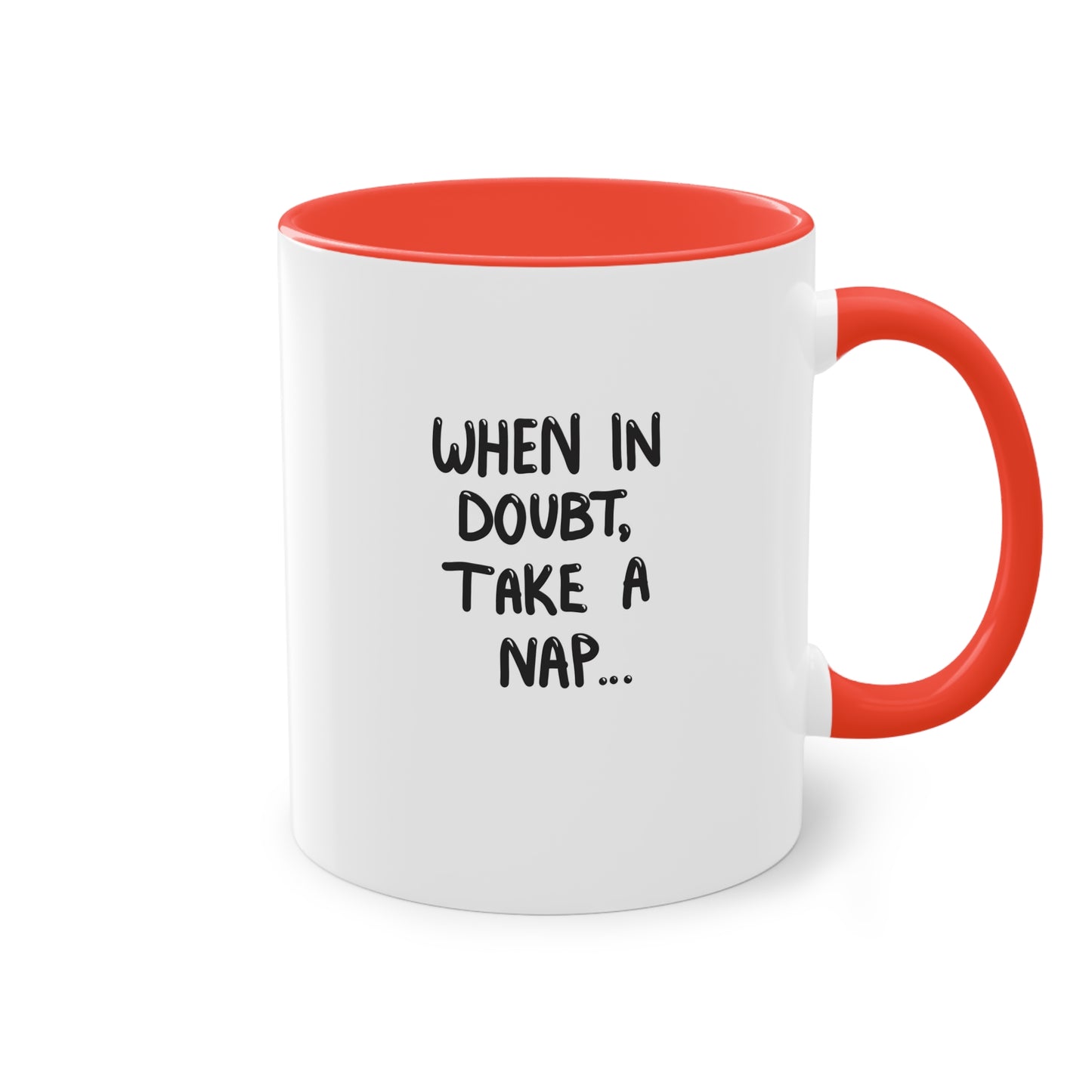 Mug - Funny Sleeping Black Cat 'When in Doubt, Take a Nap"