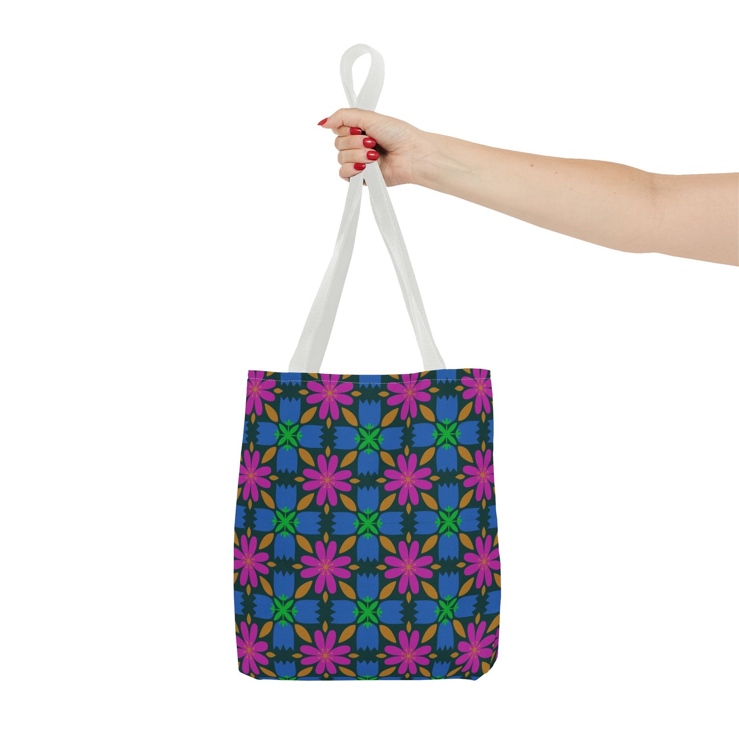 Floral Tote Bag - 70s Inspired Pattern