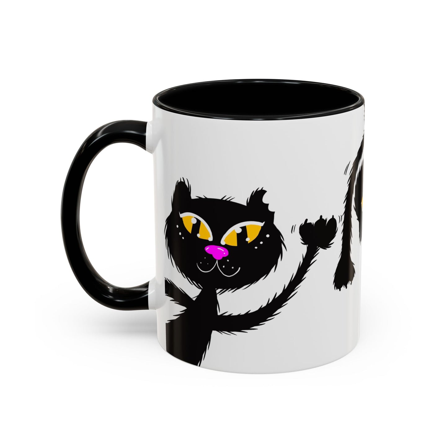 Coffee Mug - Three Black Cats Comic Style Design